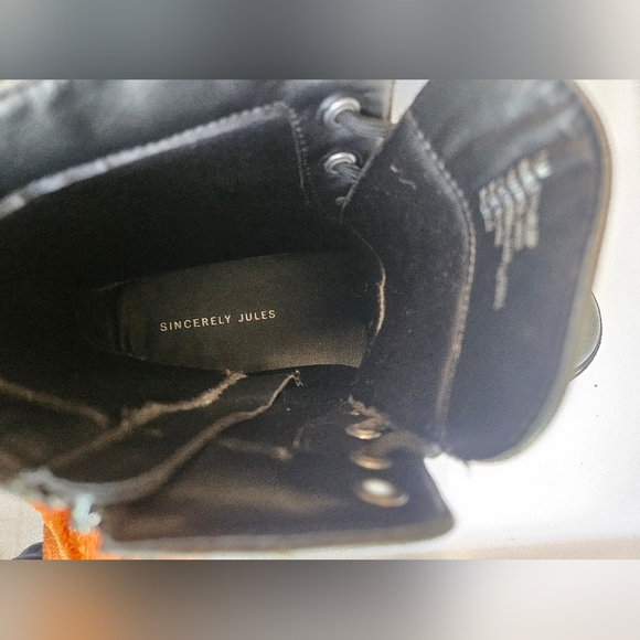 Sincerely Jules -Stylish Green Combat Boots Women's 7.5  NWOT - Picture 7 of 8